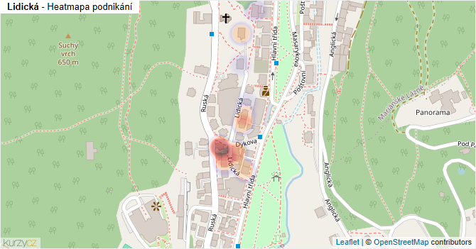 Lidická - mapa podnikání