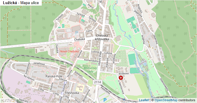 Lužická - mapa ulice