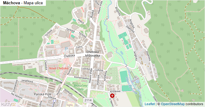 Máchova - mapa ulice