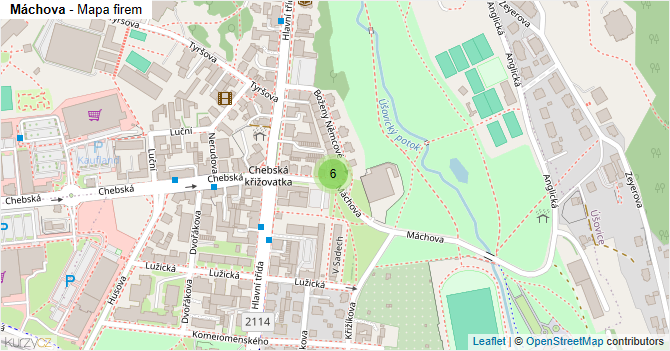 Máchova - mapa firem