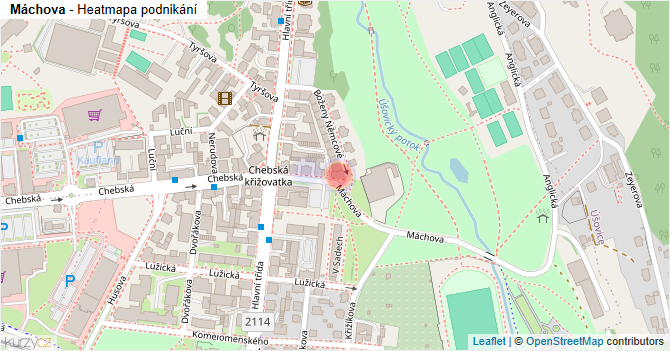 Máchova - mapa podnikání