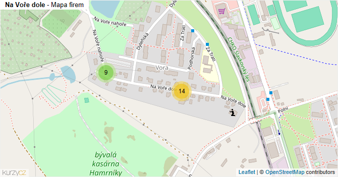 Na Voře dole - mapa firem