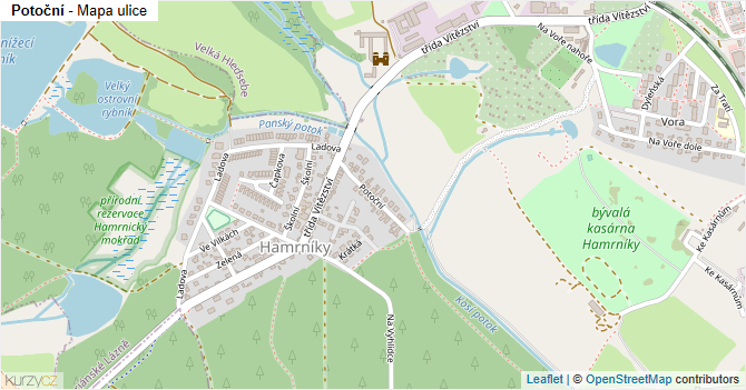 Potoční - mapa ulice