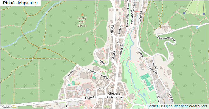 Příkrá - mapa ulice
