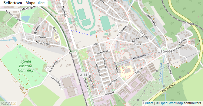Seifertova - mapa ulice