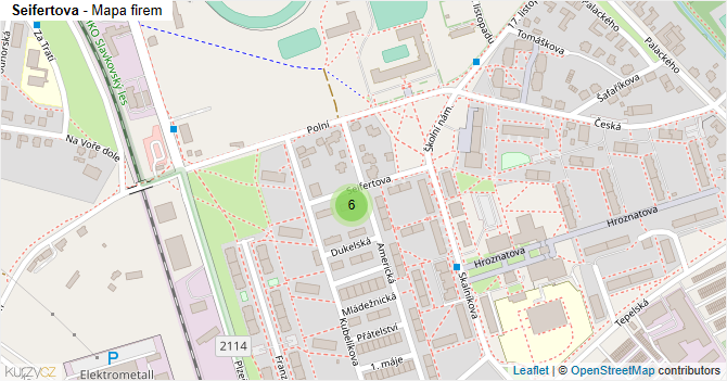 Seifertova - mapa firem