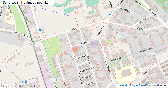 Seifertova - mapa podnikání