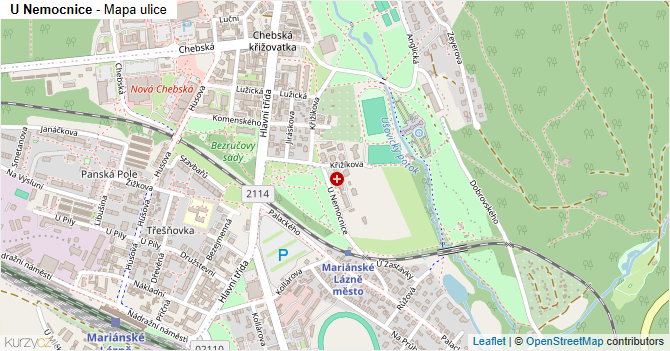 U Nemocnice - mapa ulice