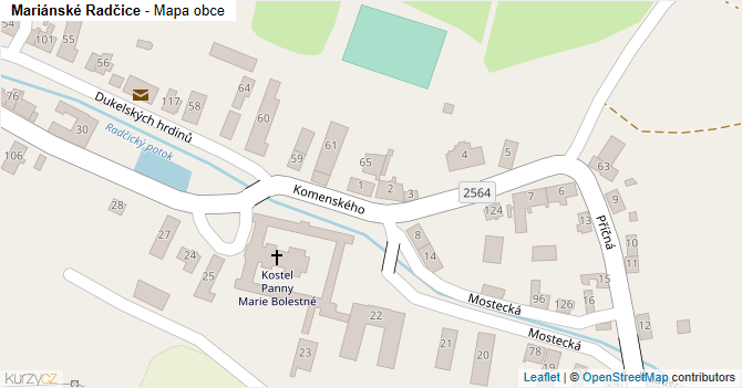 Mariánské Radčice - mapa obce