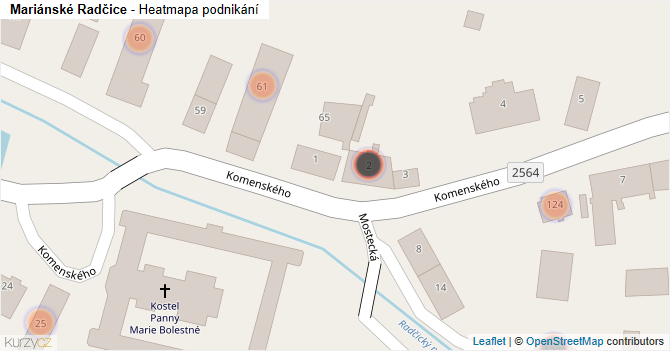 Mariánské Radčice - mapa podnikání