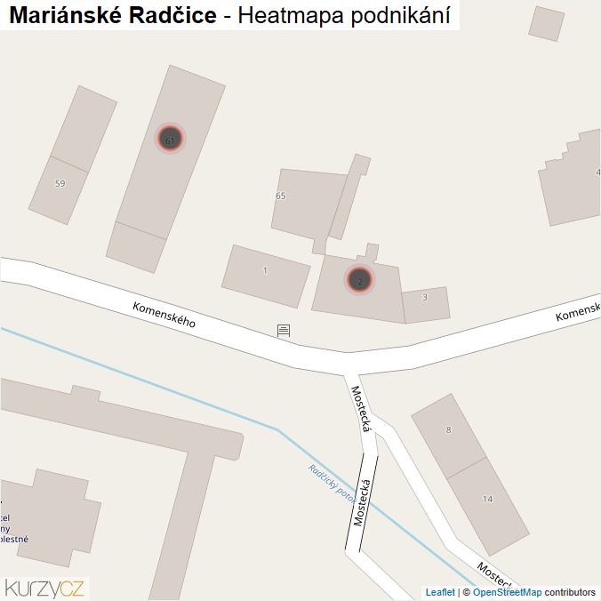 Mapa Mariánské Radčice - Firmy v obci.