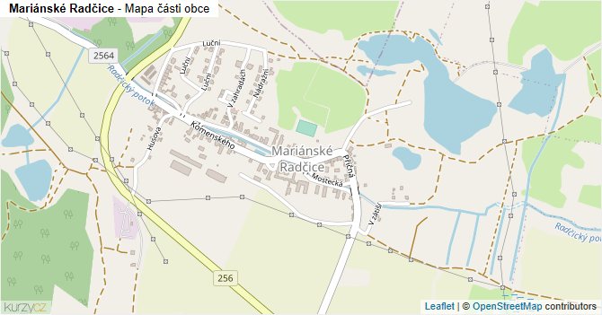 Mariánské Radčice - mapa části obce