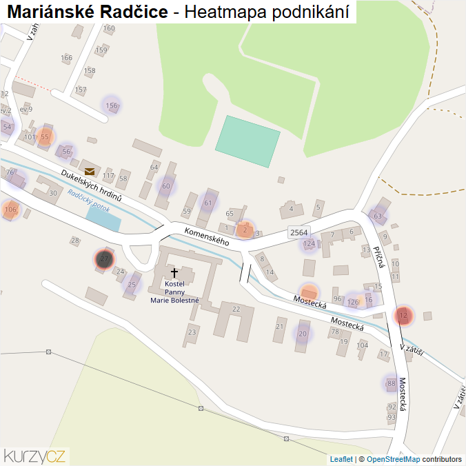 Mapa Mariánské Radčice - Firmy v části obce.