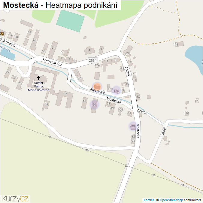 Mapa Mostecká - Firmy v ulici.