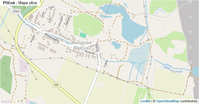 Příčná - mapa ulice