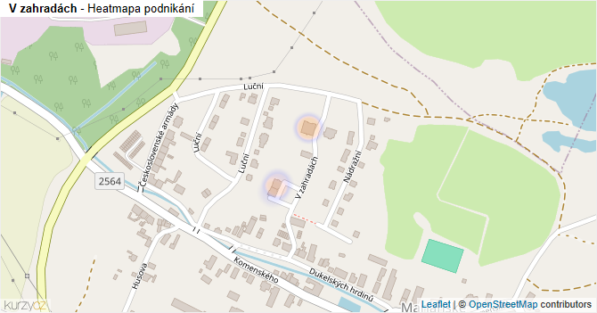 V zahradách - mapa podnikání