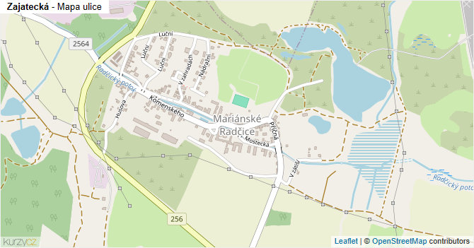 Zajatecká - mapa ulice