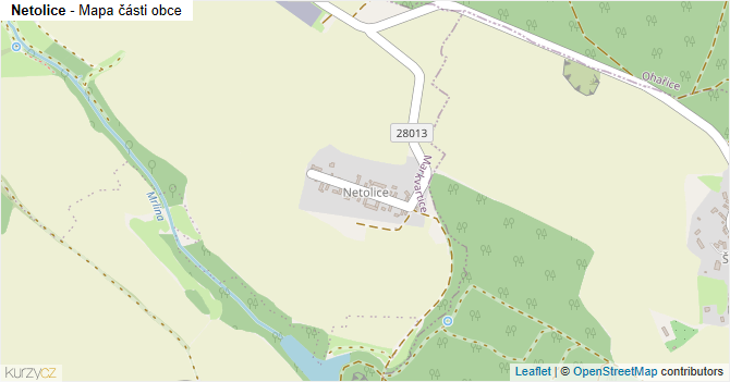 Netolice - mapa části obce
