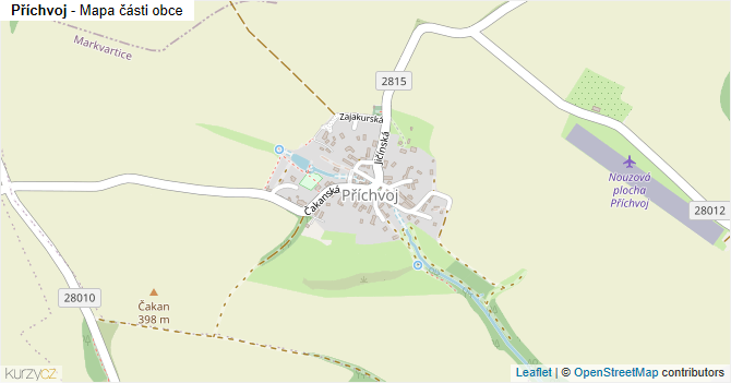 Příchvoj - mapa části obce