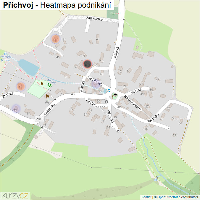 Mapa Příchvoj - Firmy v části obce.