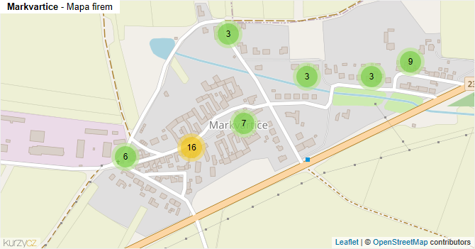 Markvartice - mapa firem