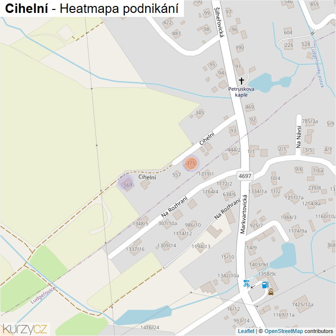 Mapa Cihelní - Firmy v ulici.