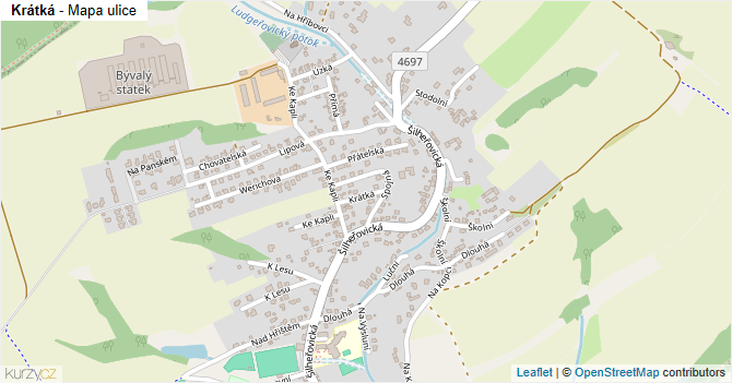 Krátká - mapa ulice