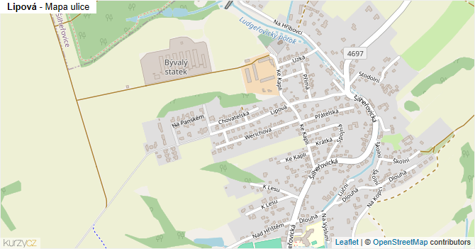 Lipová - mapa ulice