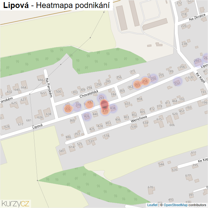 Mapa Lipová - Firmy v ulici.
