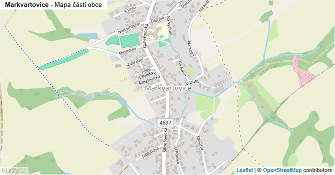 Markvartovice - mapa části obce