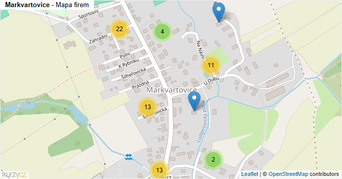 Markvartovice - mapa firem