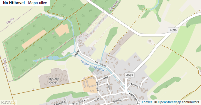 Na Hříbovci - mapa ulice