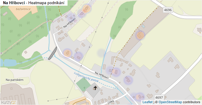 Na Hříbovci - mapa podnikání