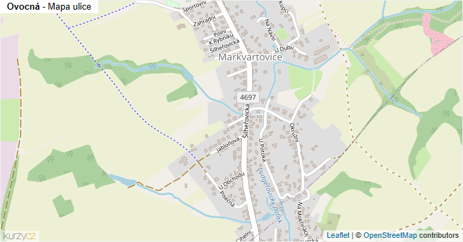 Ovocná - mapa ulice