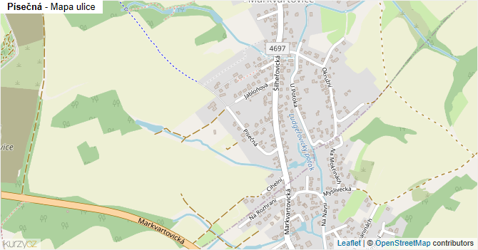 Písečná - mapa ulice
