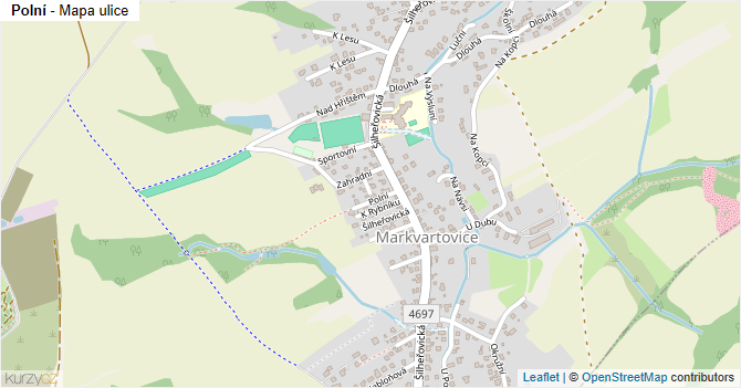Polní - mapa ulice