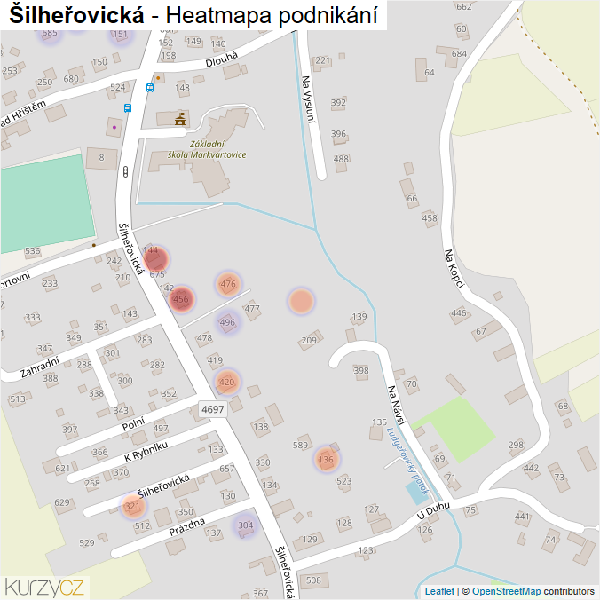 Mapa Šilheřovická - Firmy v ulici.