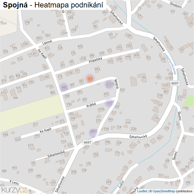 Mapa Spojná - Firmy v ulici.