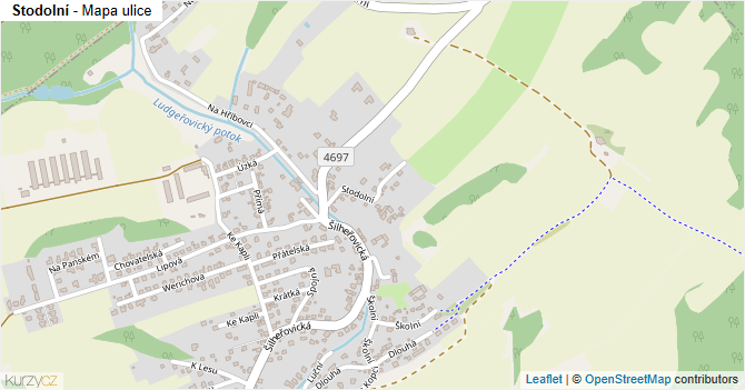 Stodolní - mapa ulice