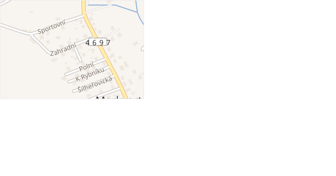 Zahradní v obci Markvartovice - mapa ulice