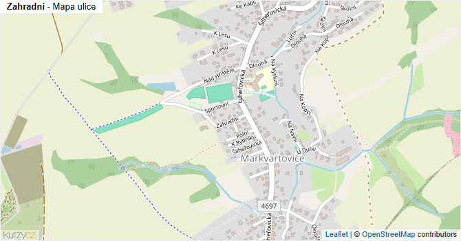 Zahradní - mapa ulice