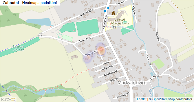 Zahradní - mapa podnikání