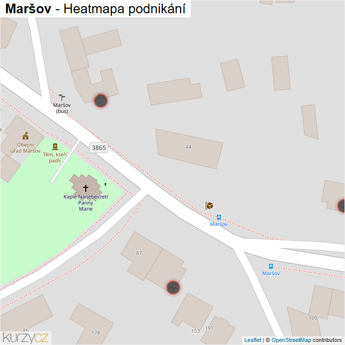 Mapa Maršov - Firmy v obci.