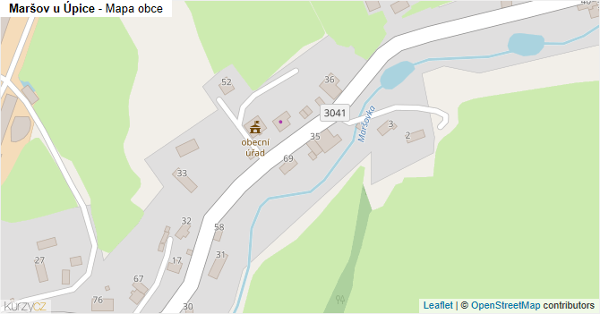 Maršov u Úpice - mapa obce