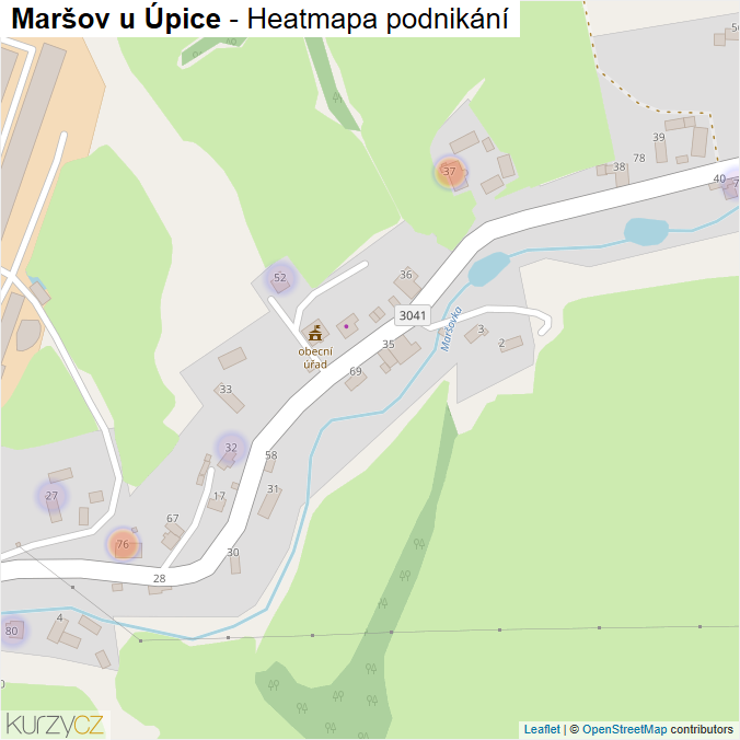 Mapa Maršov u Úpice - Firmy v části obce.