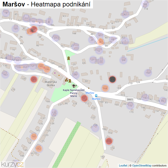 Mapa Maršov - Firmy v části obce.