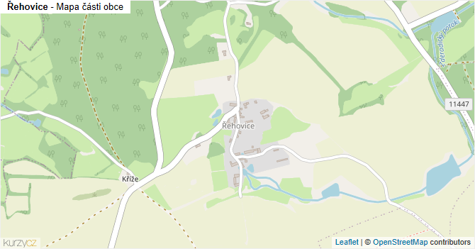 Řehovice - mapa části obce