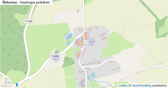 Řehovice - mapa podnikání