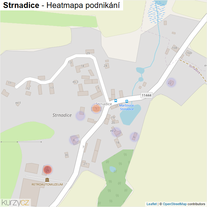 Mapa Strnadice - Firmy v části obce.