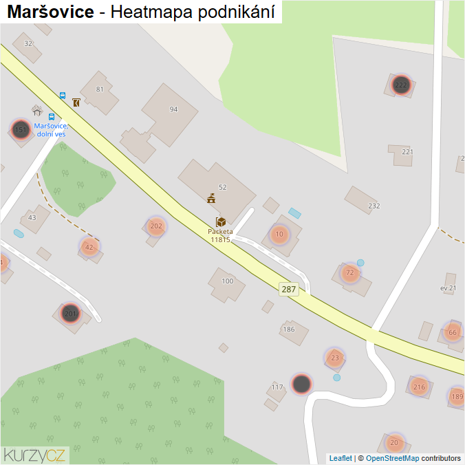 Mapa Maršovice - Firmy v obci.